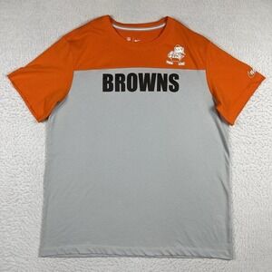 Cleveland Browns‎ Shirt Mens XL Orange Gray Nike Tee NFL Football Brownie Logo